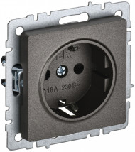 BRITE Розетка 1-местная с заземлением без защитных шторок 16А РС11-1-0-БрТБ темная бронза , BR-R11-16-K45