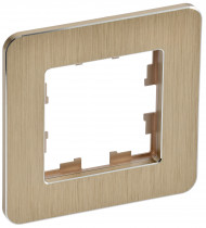 BRITE Рамка 1-местная РУ-1-1-Бр металл шампань RE AL , BR-M12-M-21-K37