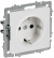 IEK BRITE Розетка 1-местная с заземлением без защитных шторок 16А РС11-1-0-БрАБ арктический белый , BR-R11-16-K91