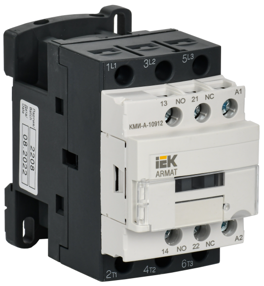 IEK ARMAT Контактор КМИ-А-10912 LC1D 9А 230В/АС3 1NO/1NC IEK, AR-ACC-11-009-230-11
