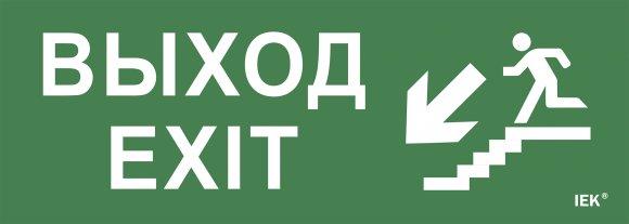IEK Этикетка самоклеящаяся 280х100мм "Выход/лестница вниз/фигура" IEK, LPC10-1-28-10-VLVNF
