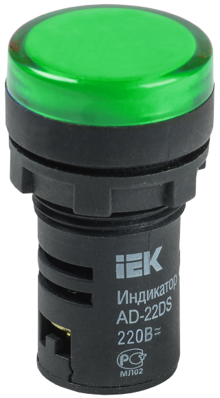 IEK Лампа AD22DS(LED)матрица d=22мм зеленый 36В AC/DC IEK, BLS10-ADDS-036-K06