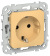IEK FLITE Розетка с заземлением с защитными шторками безвинтовое крепление 16А РСш11-1-ФлЗ золотарник IEK, FI-R14-16-1-K90