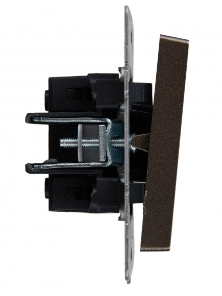 IEK BRITE Выключатель 2-клавишный проходной 10А ВС10-2-6-БрТБ темная бронза , BR-V22-0-10-K45