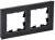 IEK BRITE Рамка 2 -местная РУ-2-2-БрЧ стекло черный , BR-M22-G-K02