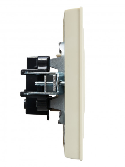 IEK BRITE Розетка 1-местная без заземления без защитных шторок 10А в сборе РСР10-1-0-БрКр бежевый , BR-R10-10-K10-F