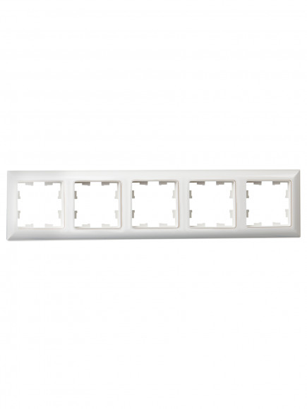IEK BRITE Рамка 5-местная РУ-5-Бр белый/белый , BR-M52-12-K01