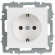 IEK BRITE Розетка 1-местная с заземлением с защитными шторками 16А РС14-1-0-БрАБ арктический белый IEK, BR-R14-16-K91