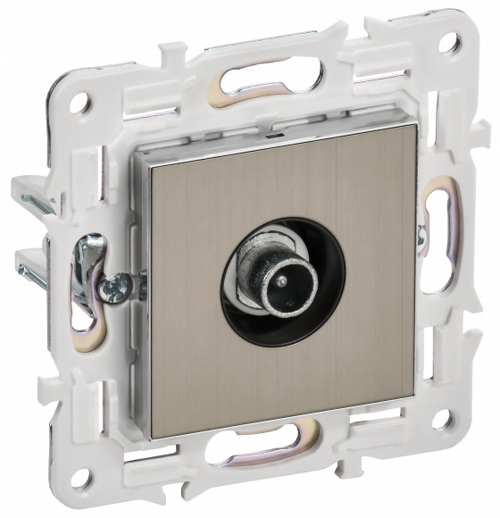 IEK SKANDY Розетка TV проходная SK-A17N металл никель , SK-A10-P-K50