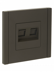 FORTE&PIANO Розетка компьютерная двойная RJ45 кат.5E FP333 серый , FP-K20-1-K03