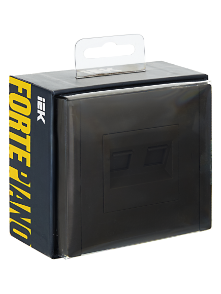 IEK FORTE&PIANO Розетка компьютерная двойная RJ45 кат.5E FP333 серый , FP-K20-1-K03