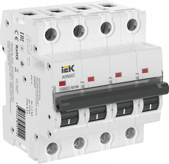 IEK ARMAT Автоматический выключатель M10N 4P Z 2А IEK, AR-M10N-4-Z002