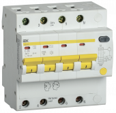 KARAT Дифференциальный автомат АД14S 4P 20А 100мА тип AC IEK, MAD13-4-020-C-100