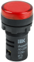 IEK Лампа AD22DS(LED)матрица d22мм красный 230В AC/DC IEK, BLS10-ADDS-230-K04