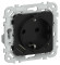 IEK FLITE Розетка 1-местная с заземлением с защитными шторками 16А с USB A+C 20Вт РСЮшс11-0-ФлЧ черный IEK, FI-R14-16-U22-020-K02