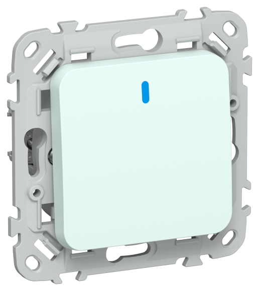 IEK FLITE Выключатель 1-клавишный с индикацией 10А ВС11-1-1-ФлХЛ холодный лед IEK, FI-V10-1-10-1-K94