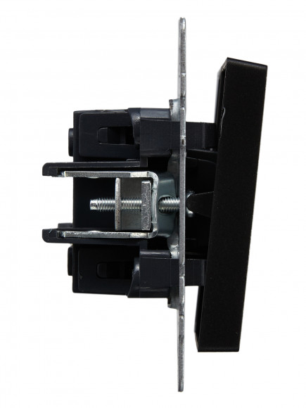 IEK BRITE Выключатель 2-клавишный проходной 10А ВС10-2-6-БрЧ черный , BR-V22-0-10-K02