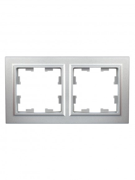 IEK BRITE Рамка 2-местная РУ-2-БрА алюминий , BR-M22-K47