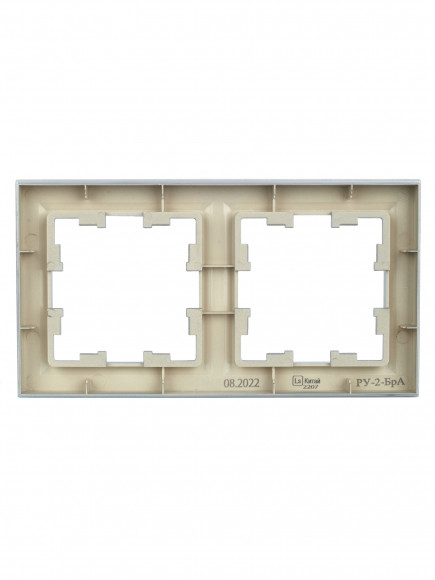 IEK BRITE Рамка 2-местная РУ-2-БрА алюминий , BR-M22-K47