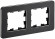 IEK BRITE Рамка 2-местная РУ-2-1-Бр металл черный RE IEK, BR-M22-M-01-K02