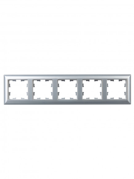IEK BRITE Рамка 5-местная РУ-5-Бр алюминий/алюминий , BR-M52-12-K47