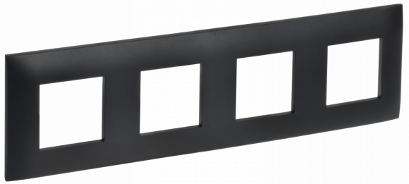 IEK SKANDY Рамка 4-местная SK-F04Bl черный , SK-M42-K02