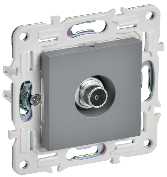 IEK SKANDY Розетка TV оконечная SK-A12Gr серый , SK-A10-O-K03