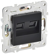 SKANDY Розетка компьютерная двойная RJ45 кат.5E SK-K03Bl черный , SK-K20-1-K02 SKANDY Розетка компьютерная двойная RJ45 кат.5E SK-K03Bl черный , SK-K20-1-K02