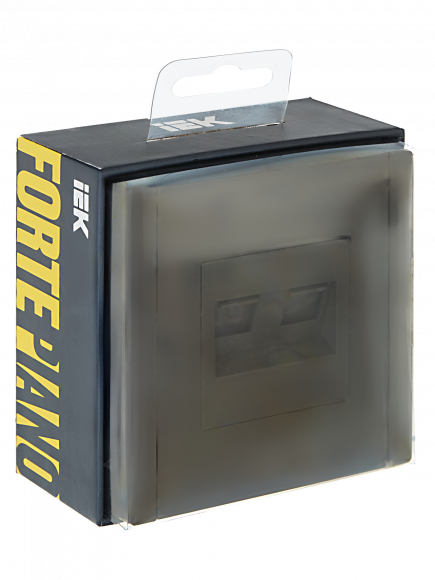 IEK FORTE&PIANO Розетка двойная RJ11+RJ45 кат.5E FP335 серый , FP-KT20-O-1-K03