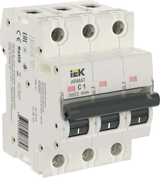 IEK ARMAT Автоматический выключатель M06N 3P C 1А IEK, AR-M06N-3-C001