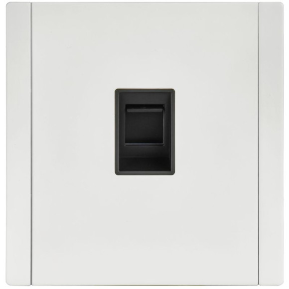 IEK FORTE&PIANO Розетка компьютерная RJ45 кат.5E FP232M металл белый IEK, FP-K10-1-M-K01