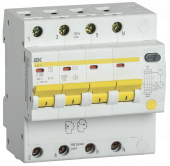 KARAT Дифференциальный автомат АД14S 4P 50А 100мА тип AC IEK, MAD13-4-050-C-100