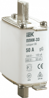 Плавкая вставка предохранителя ППНИ-33, габарит 00, 20А IEK, DPP10-020