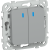FLITE Выключатель 2-клавишный проходной с индикацией 10А ВС62-1-1-ФлС серый IEK, FI-V22-1-10-1-K03
