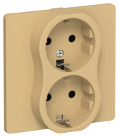 FLITE Розетка 2-местная с заземлением без защитных шторок 16А РС12-0-К-ФлШм шамуа IEK, FI-R21C-16-K89