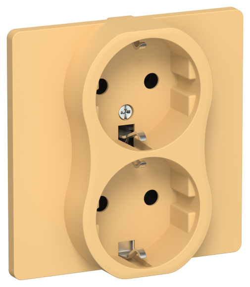 IEK FLITE Розетка 2-местная с заземлением без защитных шторок безвинтовое крепление 16А РС12-1-К-ФлЗ золотарник IEK, FI-R21C-16-1-K90