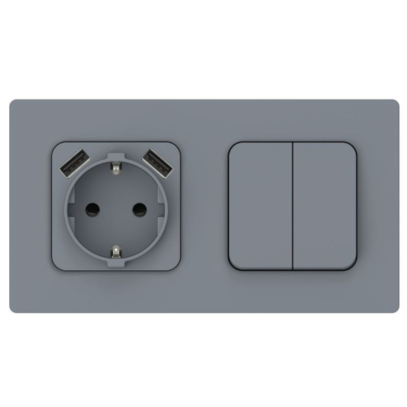 IEK FLITE Рамка 2-местная РУ-2-К-ФлМ маренго IEK, FI-M22-32-20-K35, Classic