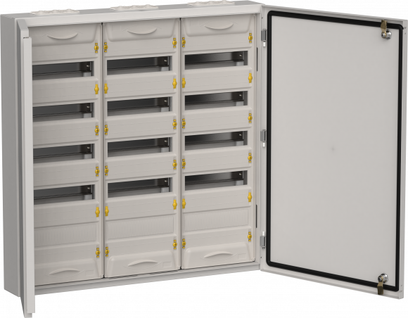 IEK TITAN 5 Корпус металлический ЩРн-180 (3х60) 835х830х140мм IP54 серый (две двери) IEK, TI5-50-N-3X060-54-7035
