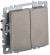IEK BRITE Выключатель 2-клавишный проходной 10А ВС10-2-6-БрШ шампань , BR-V22-0-10-K37