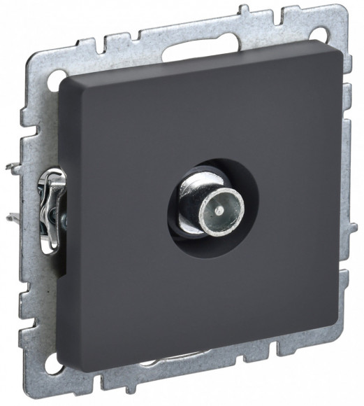 IEK BRITE Розетка TV проходная РТВ10-0-БрГ графит IEK, BR-A10-P-K53
