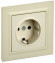 IEK BRITE Розетка 1-местная с заземлением с защитными шторками 16А в сборе РСР14-1-0-БрКр бежевый , BR-R14-16-K10-F