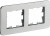 IEK BRITE Рамка 2-местная РУ-2-1-Бр металл алюминий RE IEK, BR-M22-M-01-K47