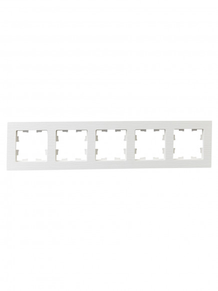 IEK BRITE Рамка 5-местная РУ-5-Бр белый рифленый , BR-M52-51-K01