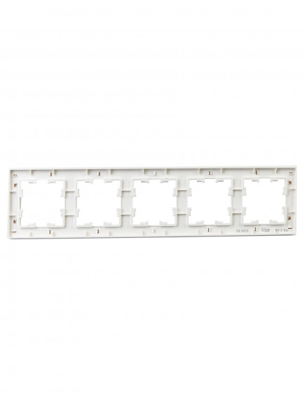 IEK BRITE Рамка 5-местная РУ-5-Бр белый рифленый , BR-M52-51-K01