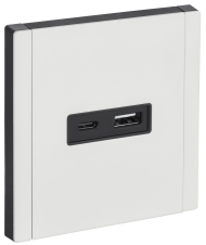 FORTE&PIANO Розетка USB A+C 18Вт FP251M металл белый IEK, FP-U22-018-M-K01