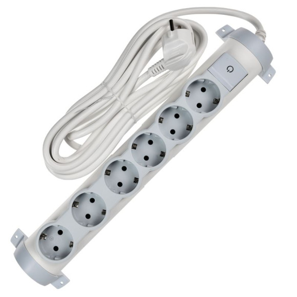 IEK COMFORT Удлинитель У06К 6 мест 2P+PE 5м 3х1,5мм2 16А белый IEK, 694695