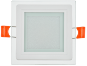 LIGHTING Светильник светодиодный ДВО 1623 со стеклом квадрат 6Вт 4000К IP20 IEK, LDVO0-1623-06-4000-K01