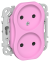 IEK FLITE Розетка 2-местная без заземления с защитными шторками безвинтовое крепление 10А РСш02-1-ФлПр пурпурный IEK, FI-R23-10-1-K99
