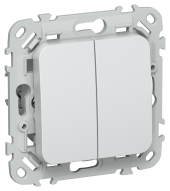 FLITE Выключатель 2-клавишный проходной 10А ВС62-1-0-ФлЖ жемчуг IEK, FI-V22-0-10-1-K36