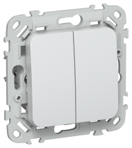 FLITE Выключатель 2-клавишный проходной 10А ВС62-1-0-ФлЖ жемчуг IEK, FI-V22-0-10-1-K36